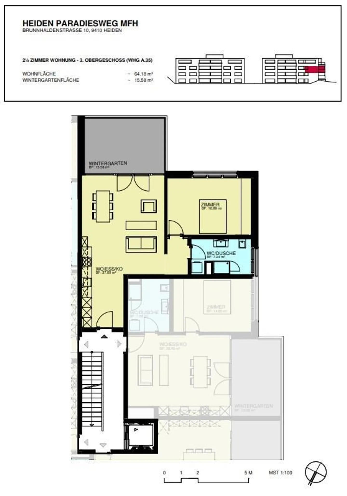 Ruhige Moderne 2 1/2 Zi in Zentrumsnähe - Foto 8 von 8