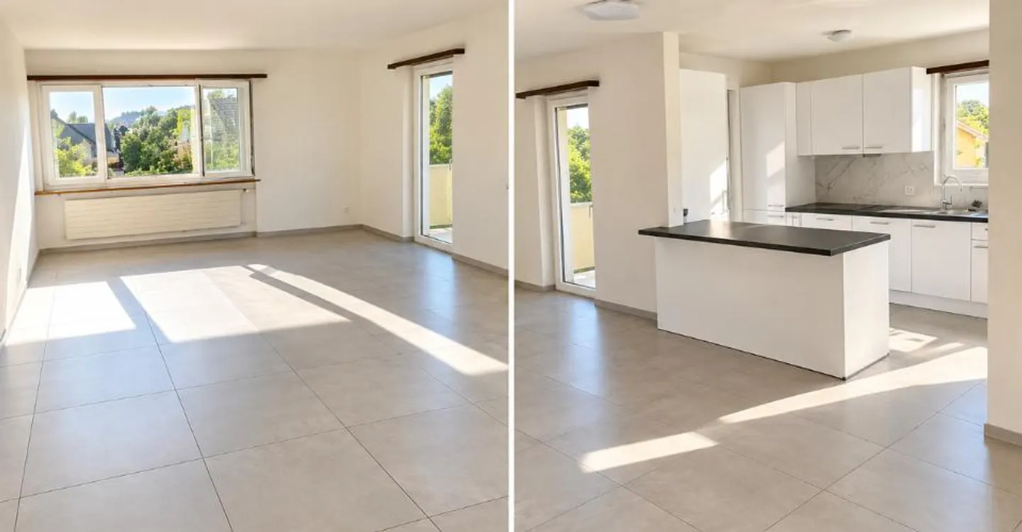 Freier Blick, Balkon und Grünflächen nur wenige Schritte von der Coop entfernt! - Foto 1 von 6