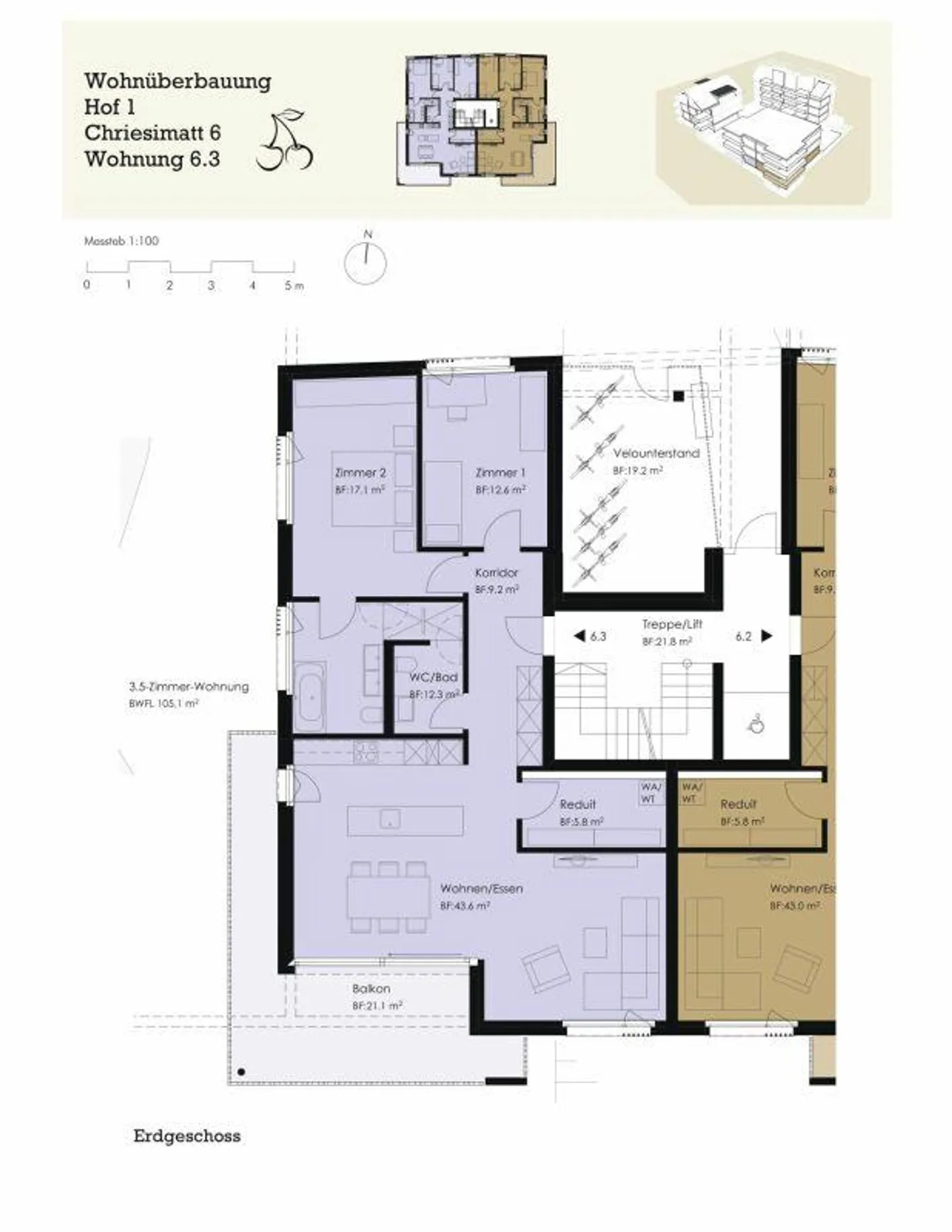 Appartement 3.5 pièces ensoleillé et moderne à Freiamt - Photo 12 sur 12