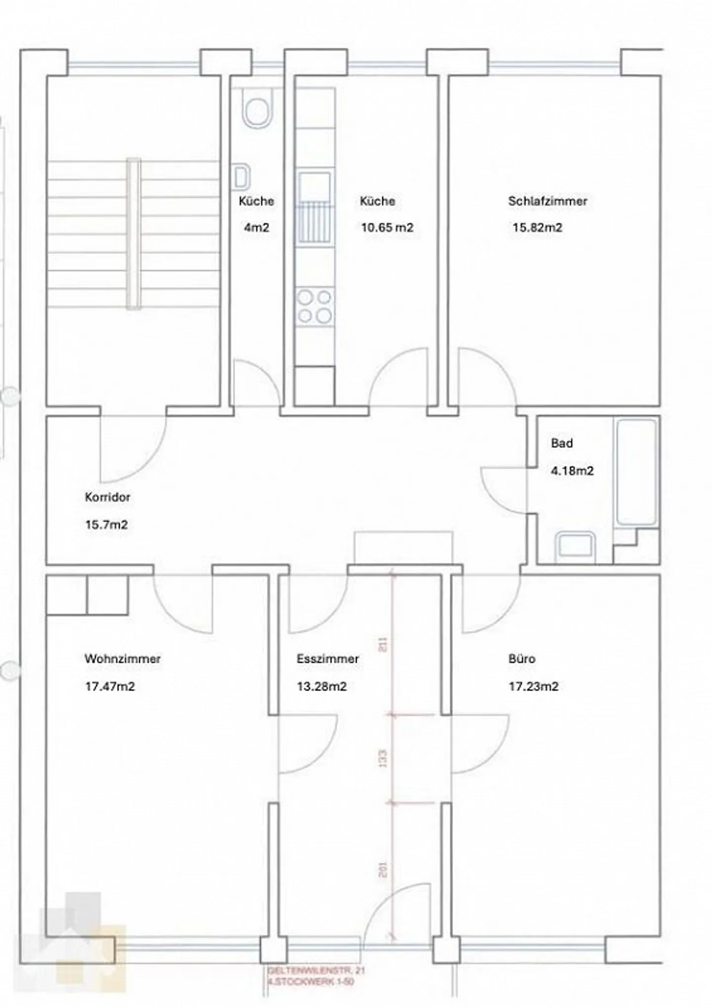 KOMPLETT RENOVIERTE ALTWOHNUNG MITTEN IM ZENTRUM AN BESTER LAGE MIT DA - Foto 8 von 9
