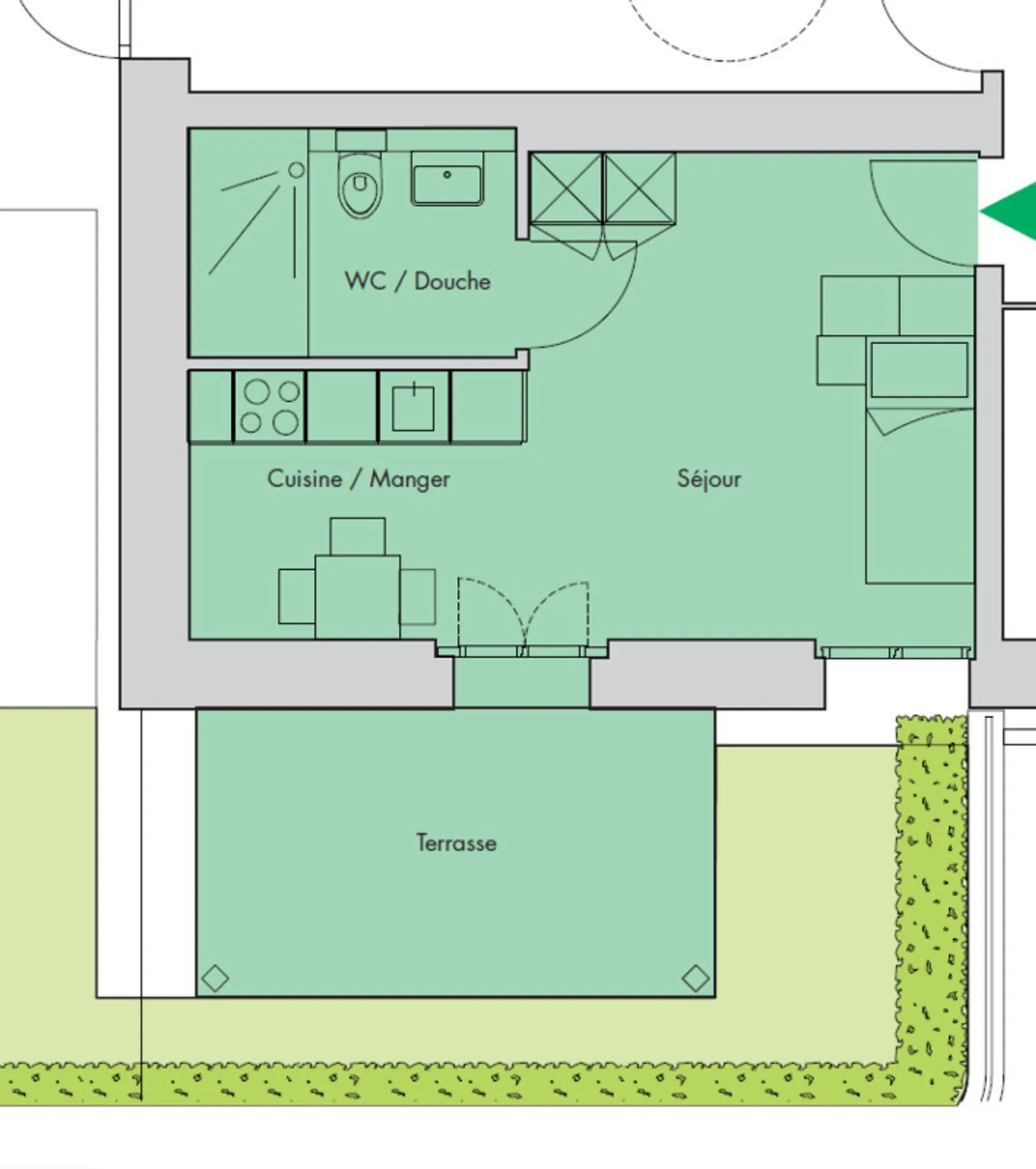 Joli studio avec terrasse et vue sur le lac - Photo 10 sur 10