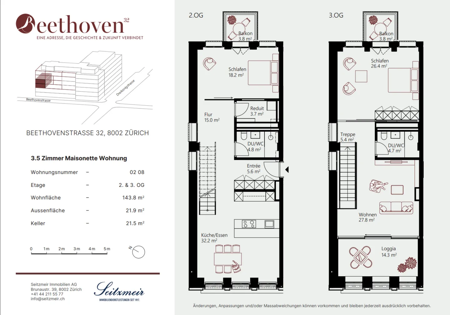 Wohnen auf höchstem Niveau - 3.5 Zimmer Maisonette Wohnung - Foto 5 di 6