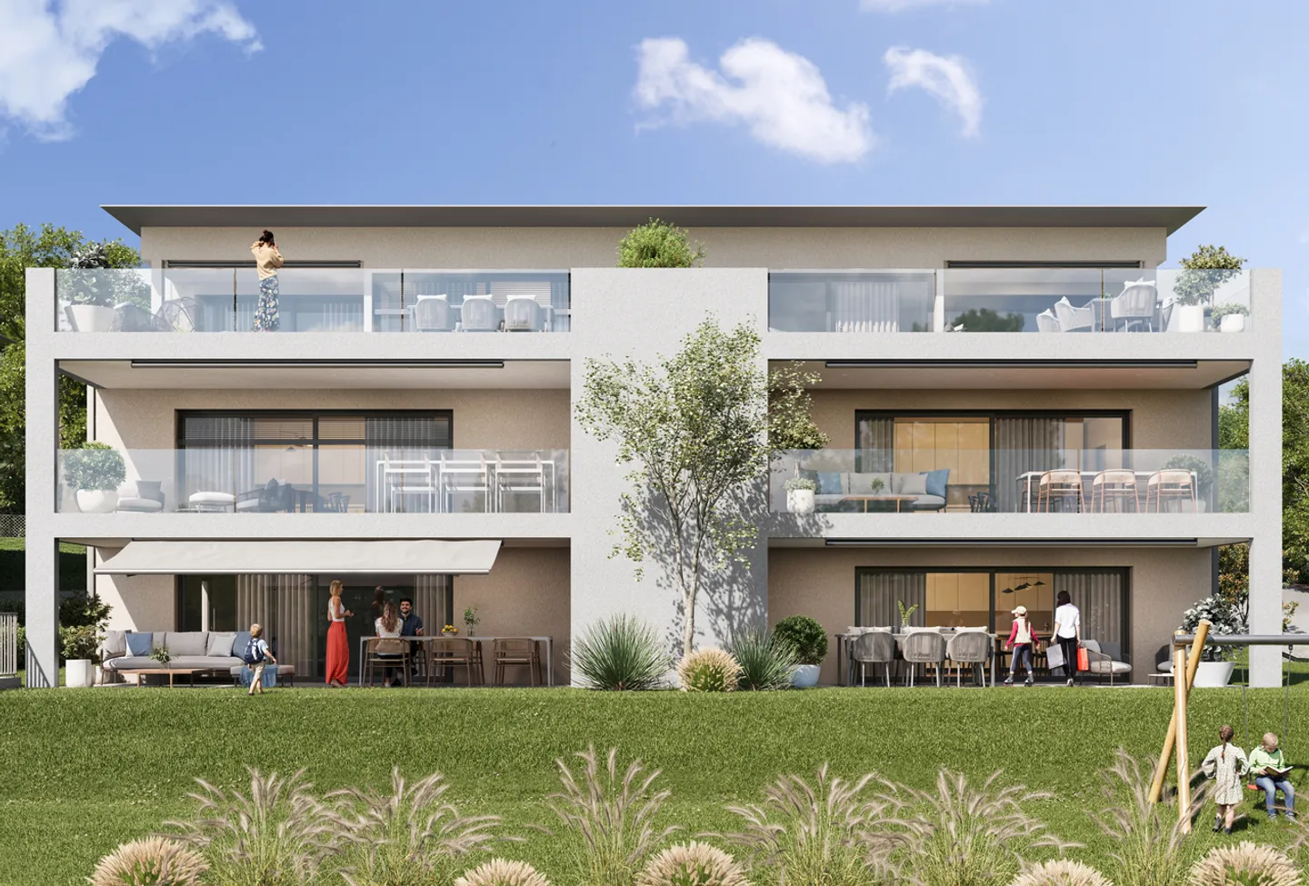 3.5-room penthouse apartment F in house A, 107m2 net living area, 60m2 terrace - Photo 4 of 10