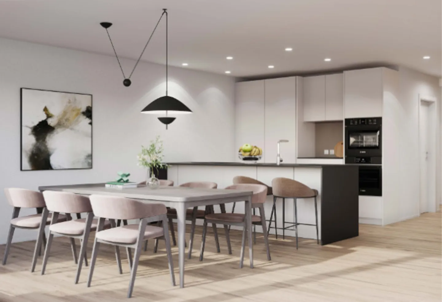 3.5-room penthouse apartment F in house A, 107m2 net living area, 60m2 terrace - Photo 5 of 10