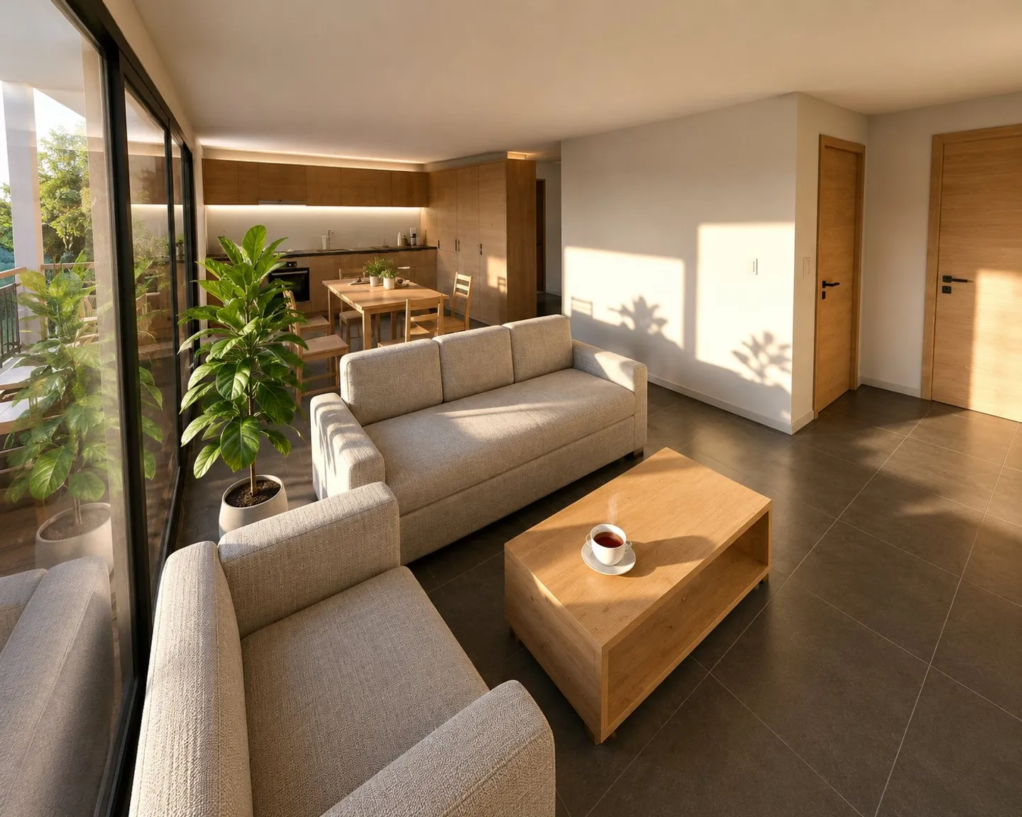 Modernes Apartment mit Terrasse - Foto 3 von 6