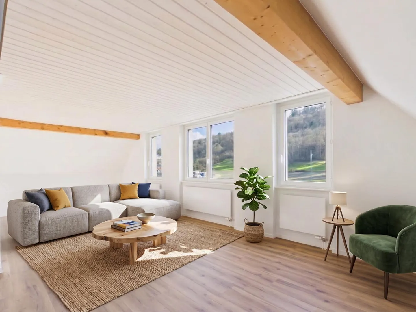 Maisonette con charme del sottotetto, travi in legno e molta privacy a Feuerthalen - Foto 4 di 14