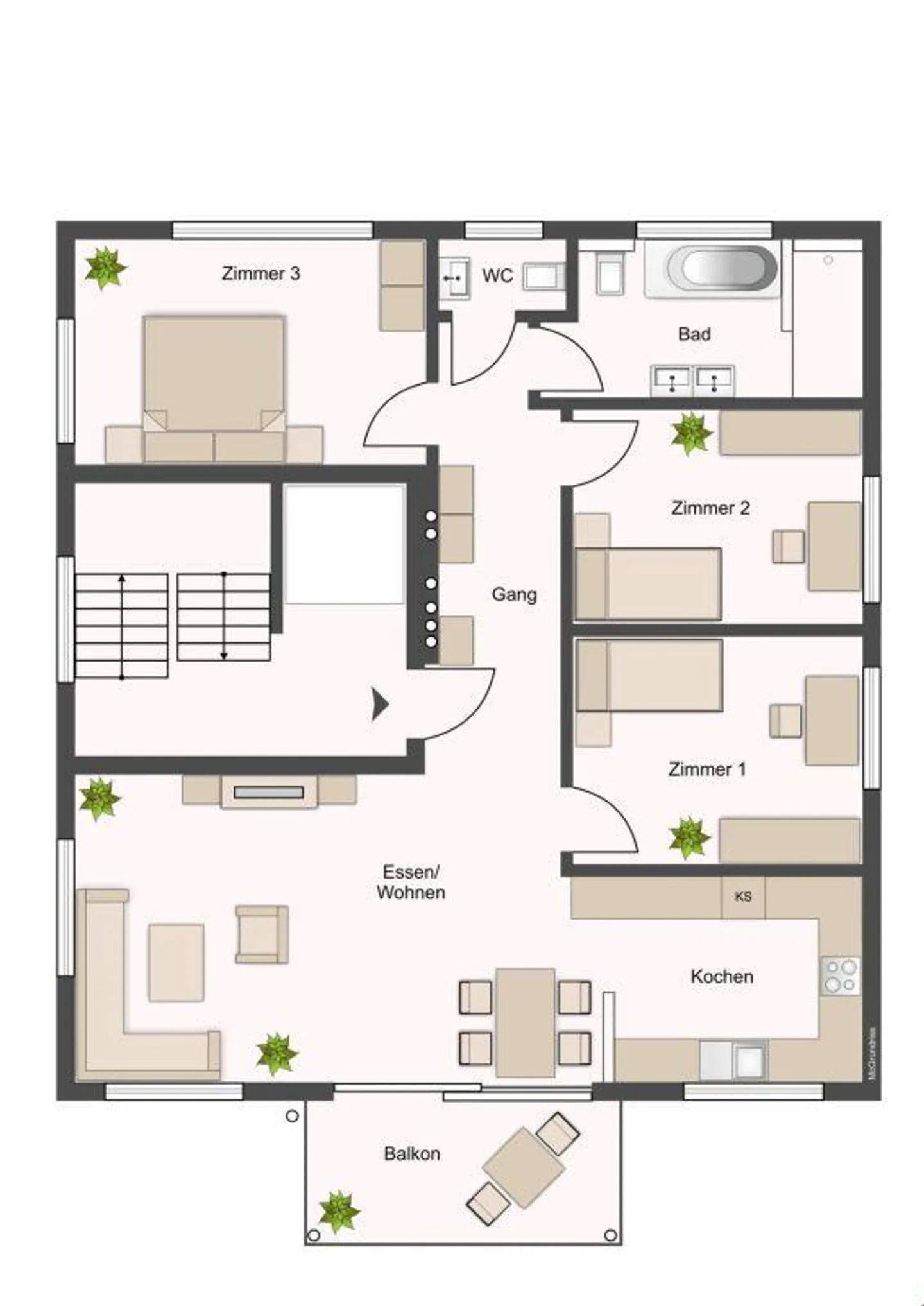 Modernes Apartment Nahe Dorf - Foto 7 von 8