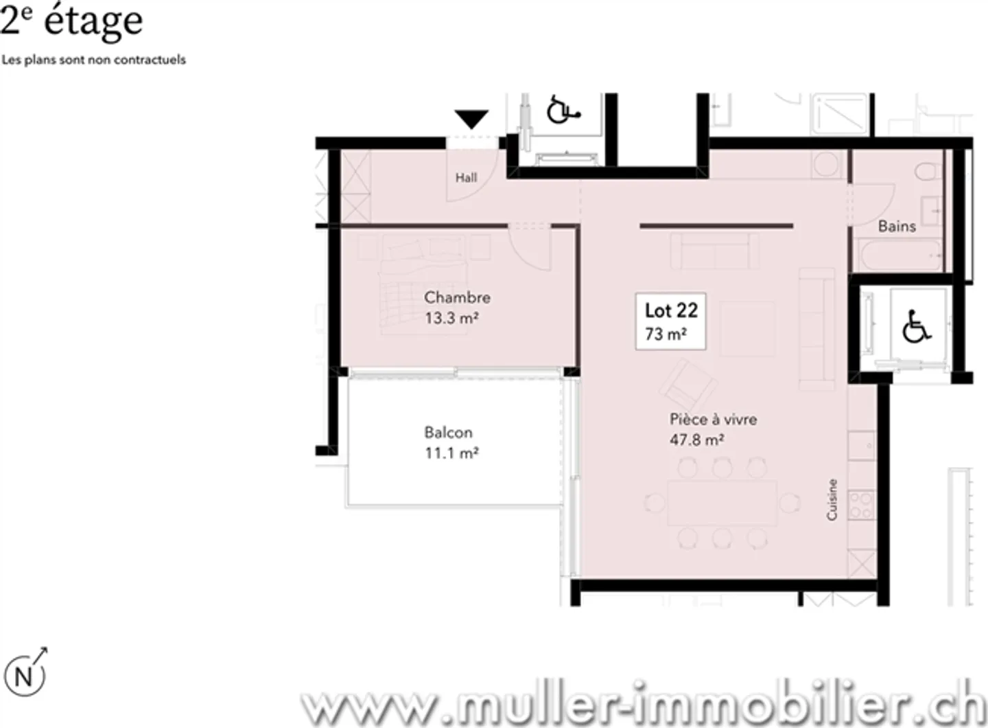 Belle nouvelle appartement de 2,5 pièces dans le vert - Photo 5 sur 13