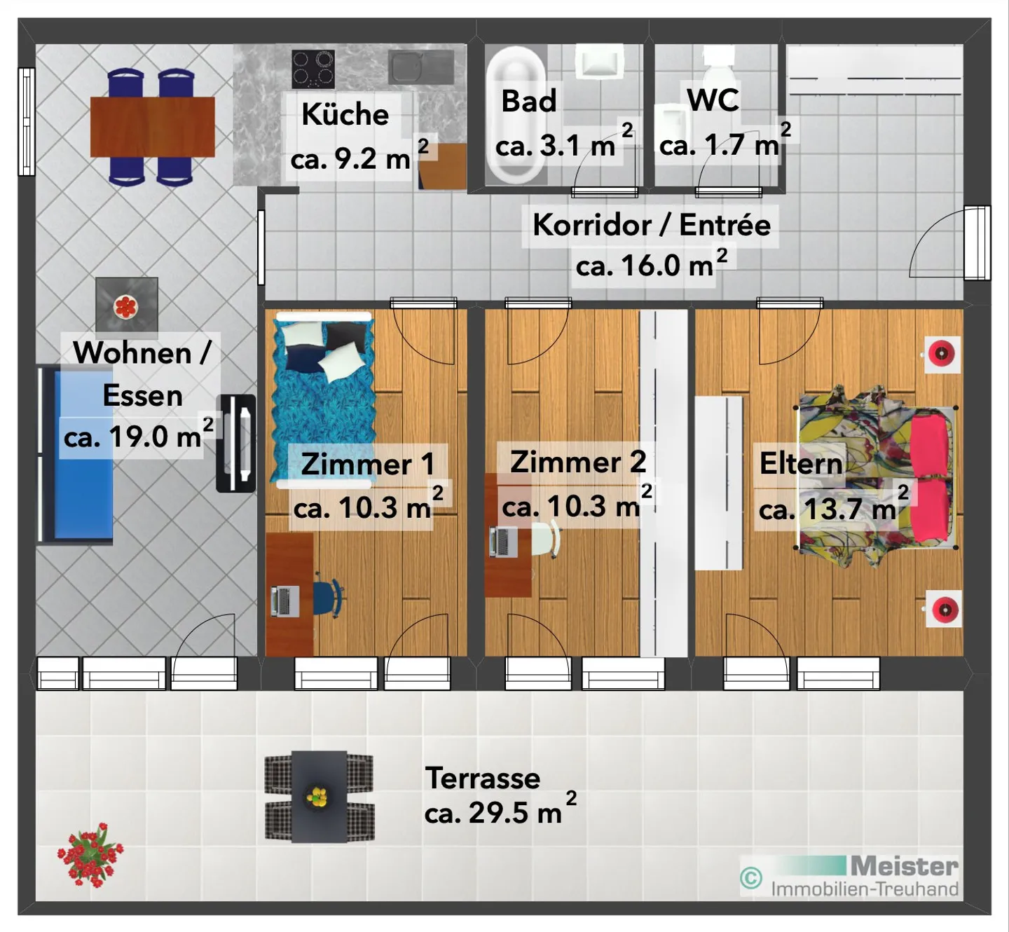 Attraktive 4.5- Zimmer- Terrassenwohnung in Zwingen - Photo 8 of 8
