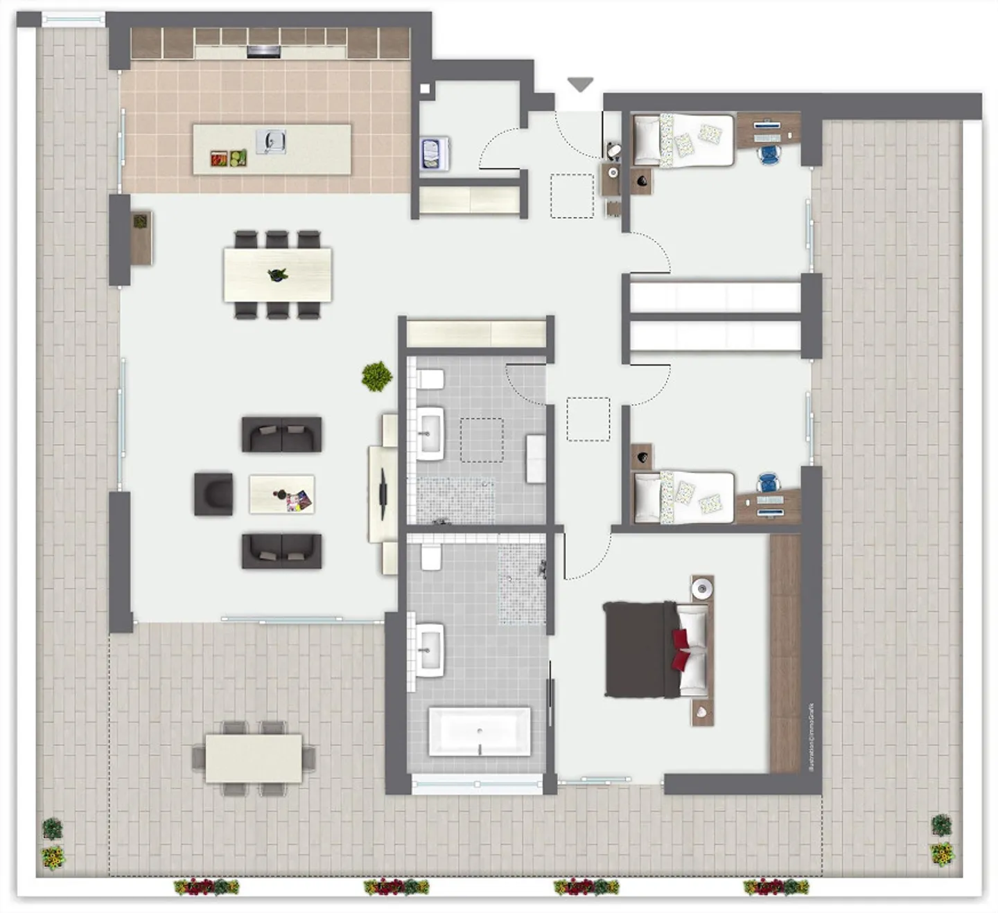 Luxuriöse Attika-Wohnung mit Aussicht - Foto 13 von 13