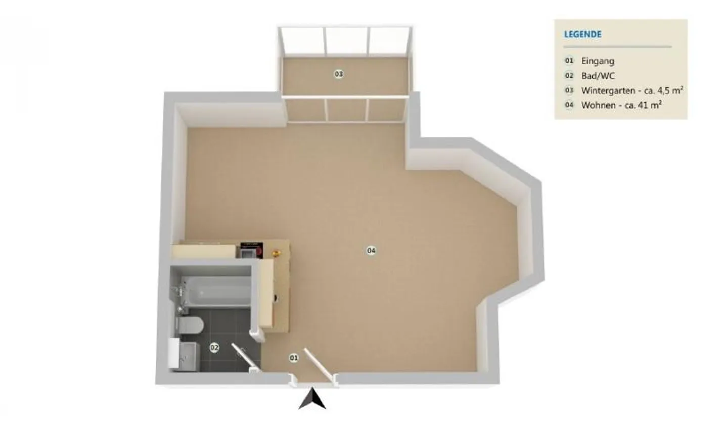 Appartement meublé de 1,5 pièce - Photo 5 sur 5