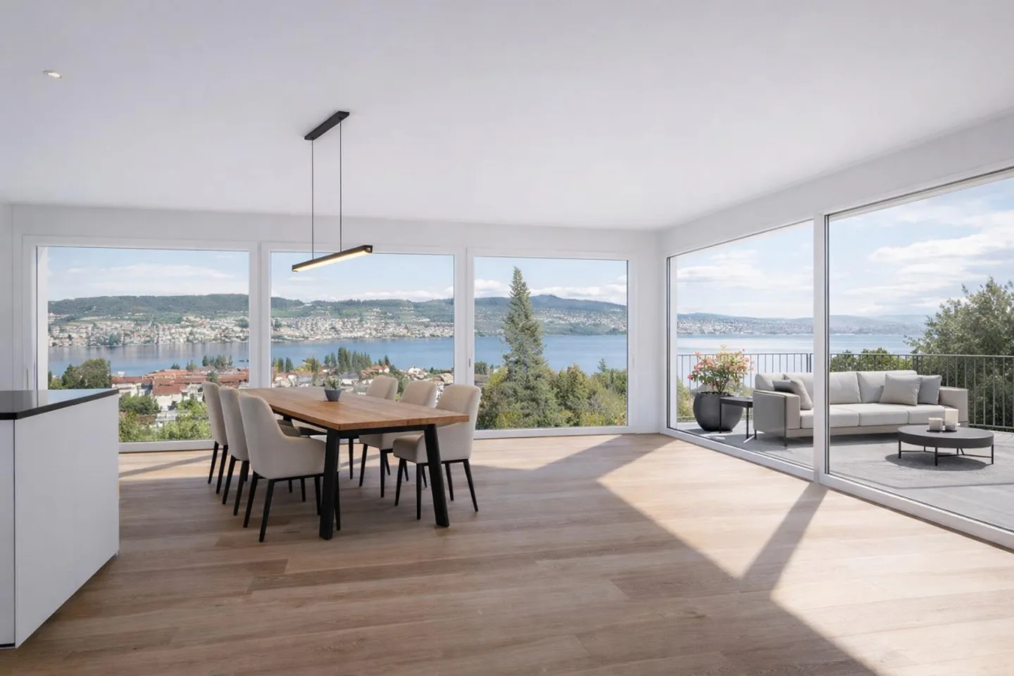 Appartamento attico 4,5 locali con vista panoramica sul lago e grandi terrazze - Foto 1 di 6