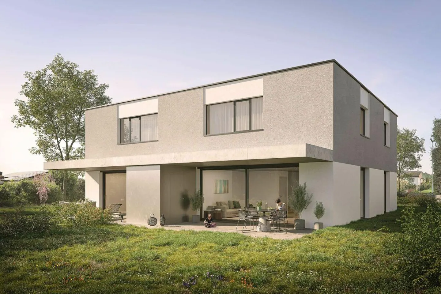 Casa bifamiliare di 5,5 stanze con giardino e impianto fotovoltaico - Inizio costruzione 2026 - Foto 1 di 4