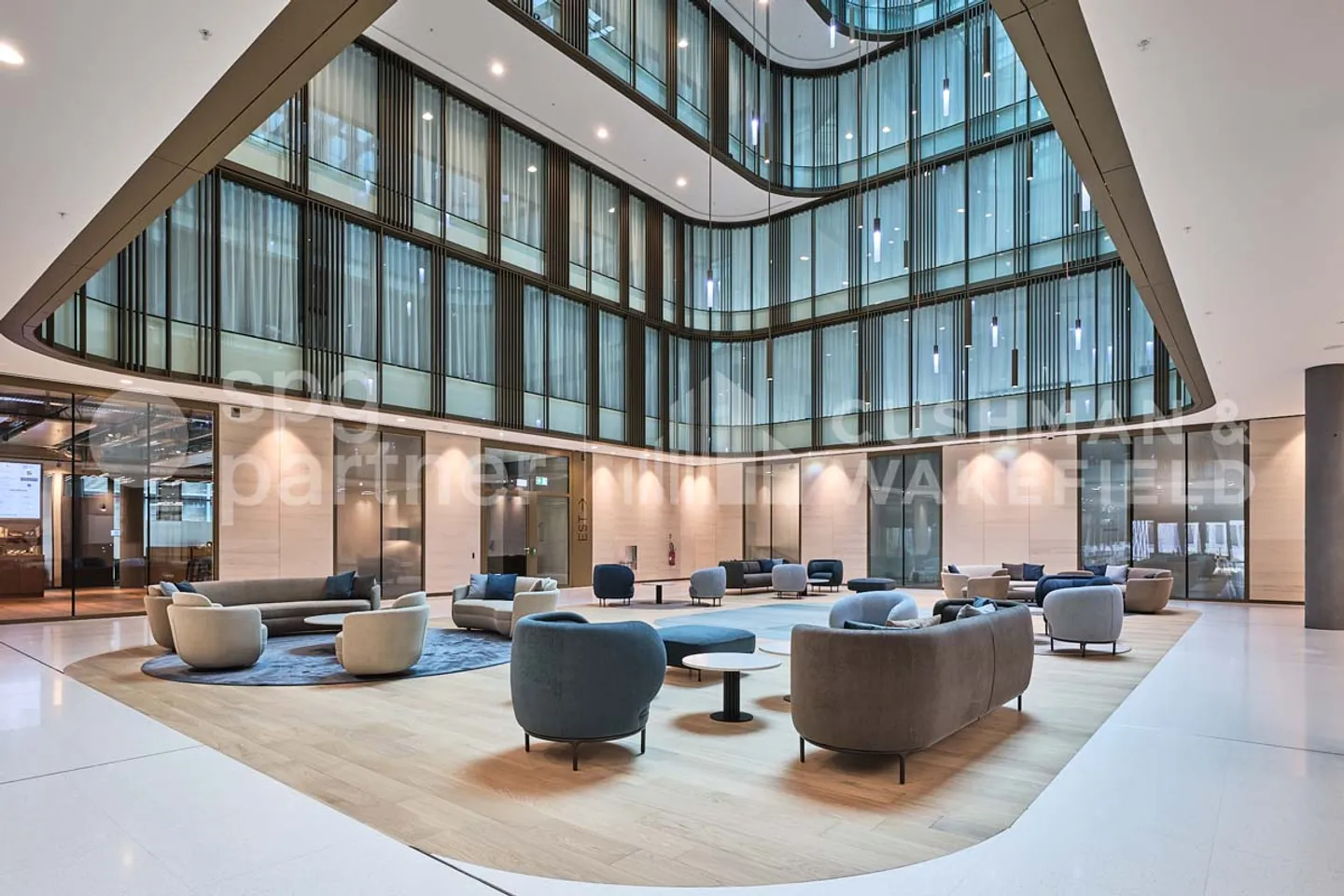 For rent, raw offices of 480 m² on the 2nd floor of the South Tower, Alto Pont-Rouge, Geneva - Photo 1 of 10