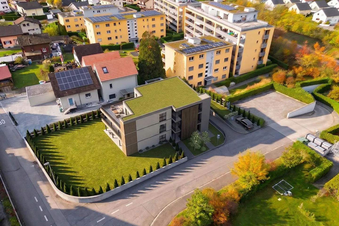 Neubau: Moderner Grundriss, grosse Terrasse, ökologische Haustechnik - Foto 1 di 11