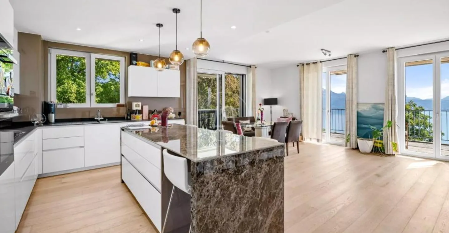 Elegante appartamento di 4,5 locali con vista panoramica sul lago di Ginevra a Puidoux - Foto 1 di 12