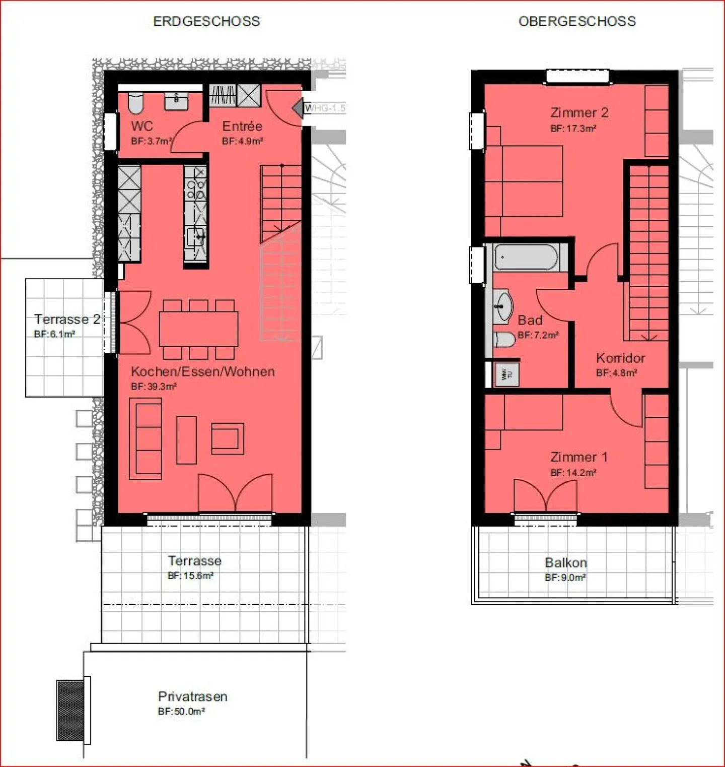 Neues 3.5 Zimmer Doppeleinfamilienhaus, zentrale Lage in Grenchen - Foto 5 von 7