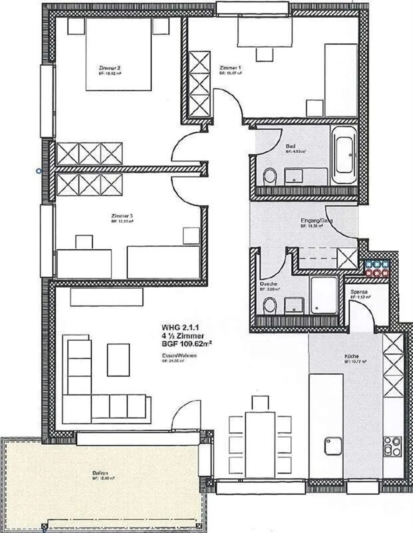 Appartamento moderno di 4,5 stanze in affitto a Felsberg! - Foto 7 di 7