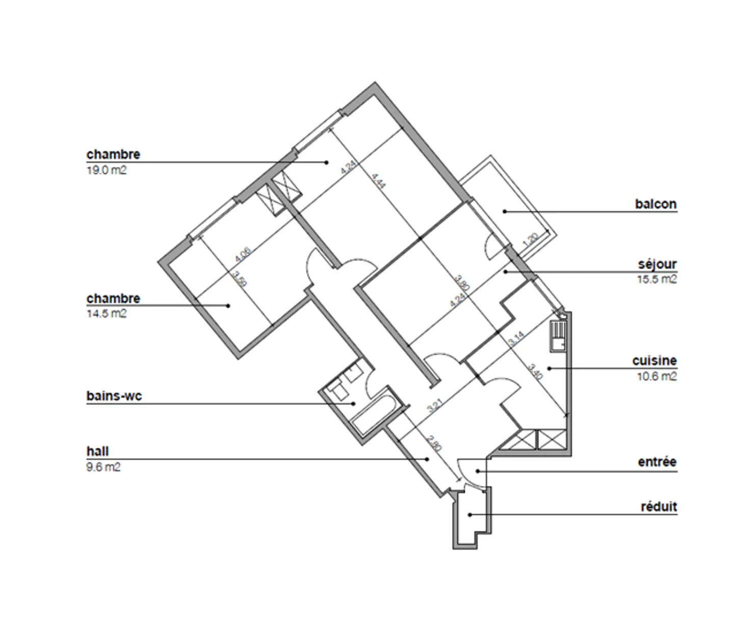 Wohnung, 3.5 Stück - Foto 2 von 2