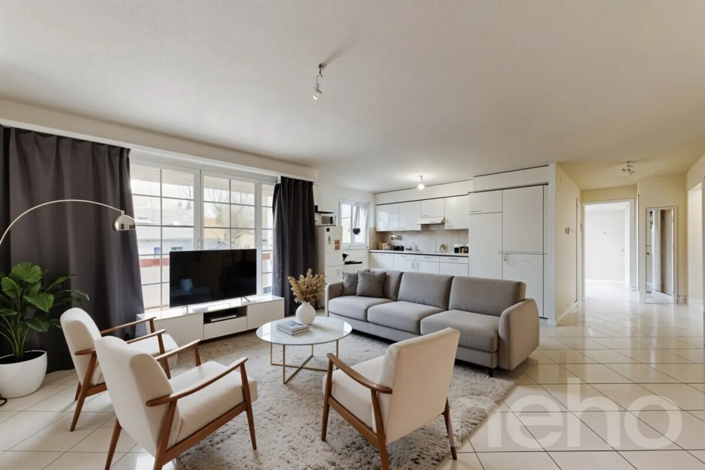 Helle 3,5-Zimmer-Wohnung mit Garten und freiem Blick - Foto 2 von 12