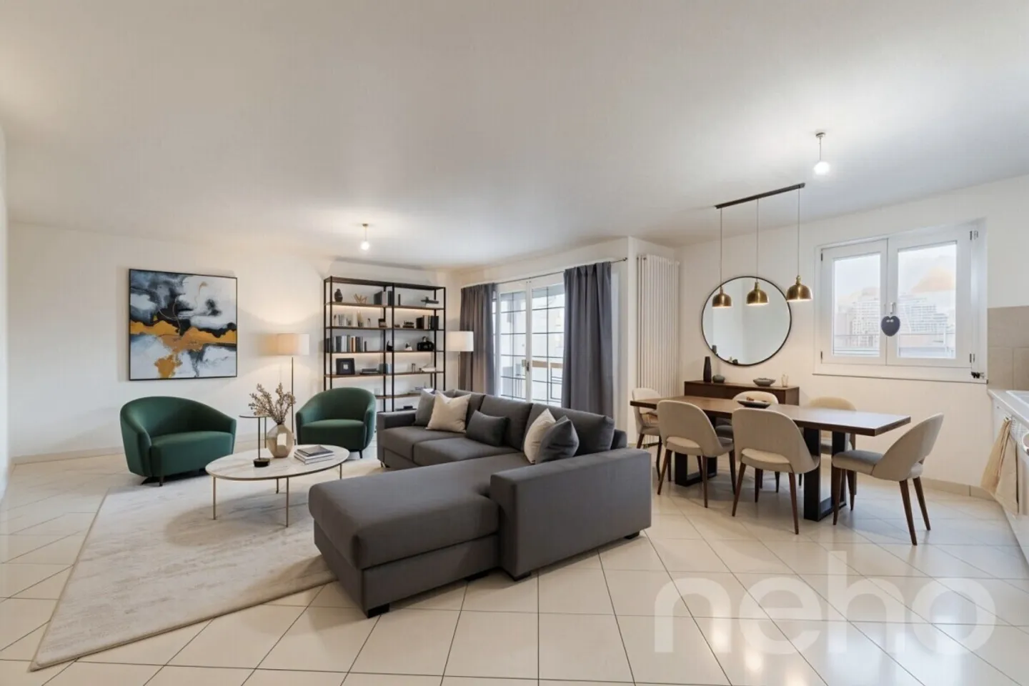 Helle 3,5-Zimmer-Wohnung mit Garten und freiem Blick - Foto 3 von 12