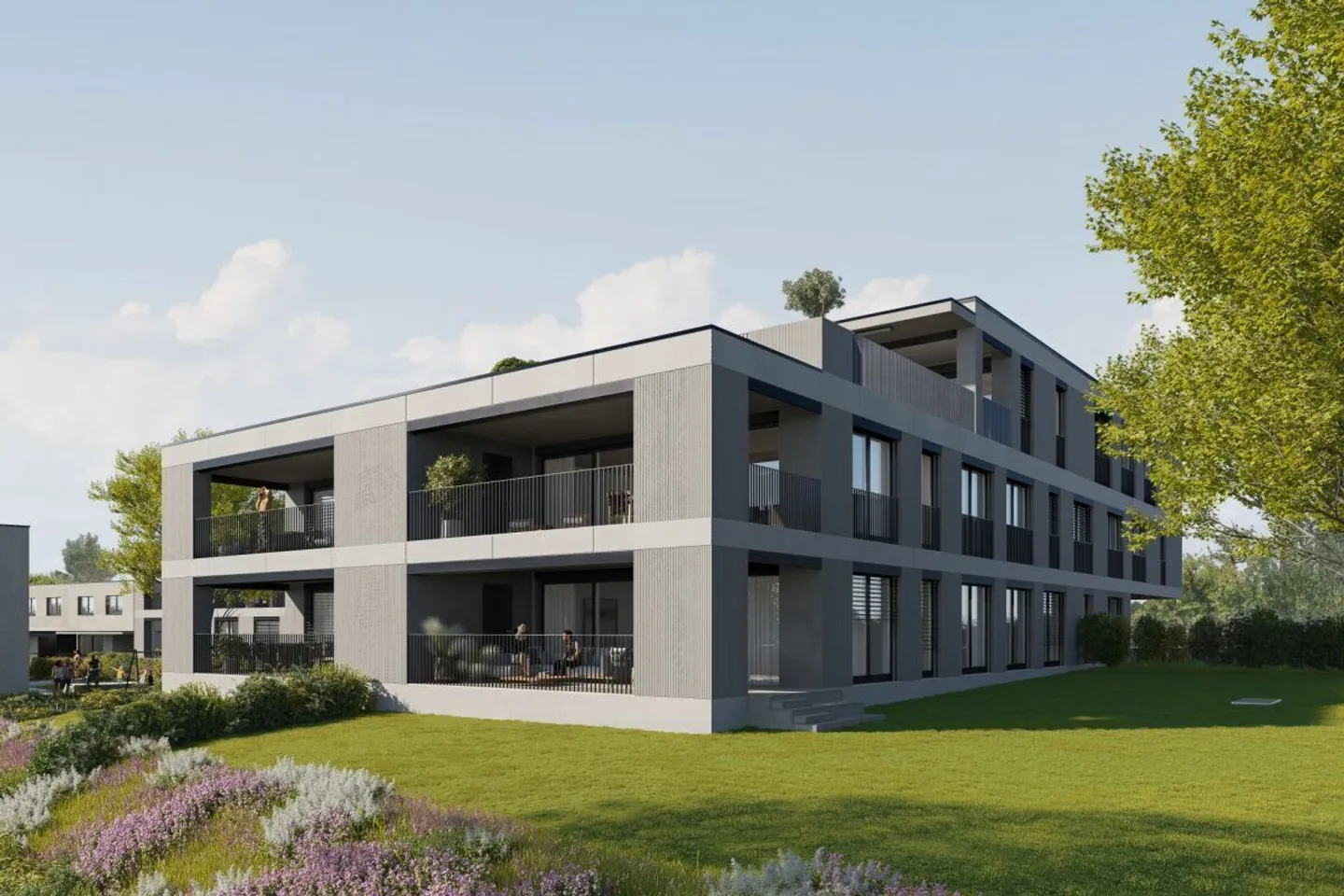 NUOVA COSTRUZIONE: Appartamento giardino 4.5 locali con area coperta e enorme spazio verde - Foto 1 di 8