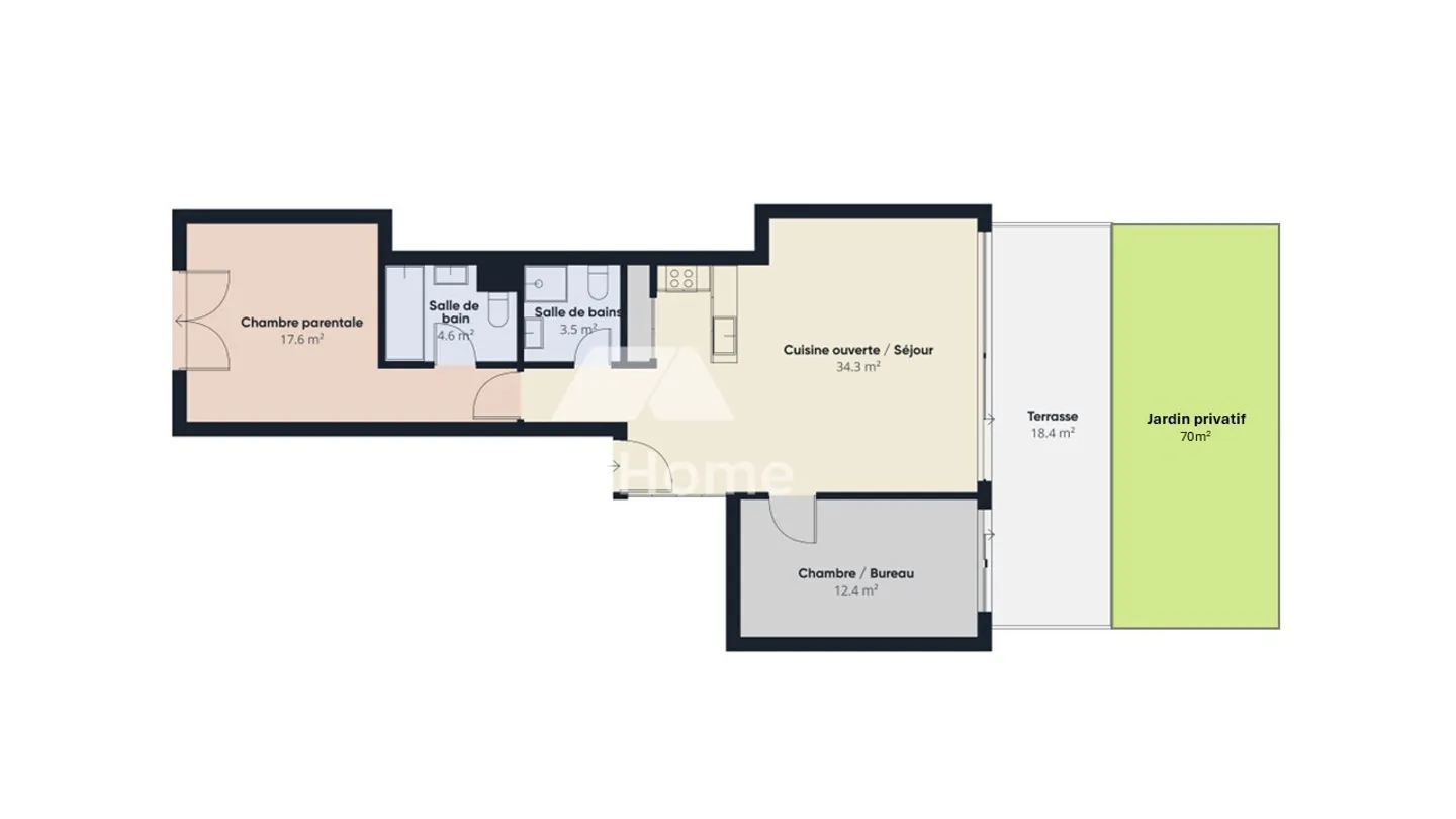 Exclusivité ! Appartement traversant en rez-de-jardin - Photo 8 sur 8