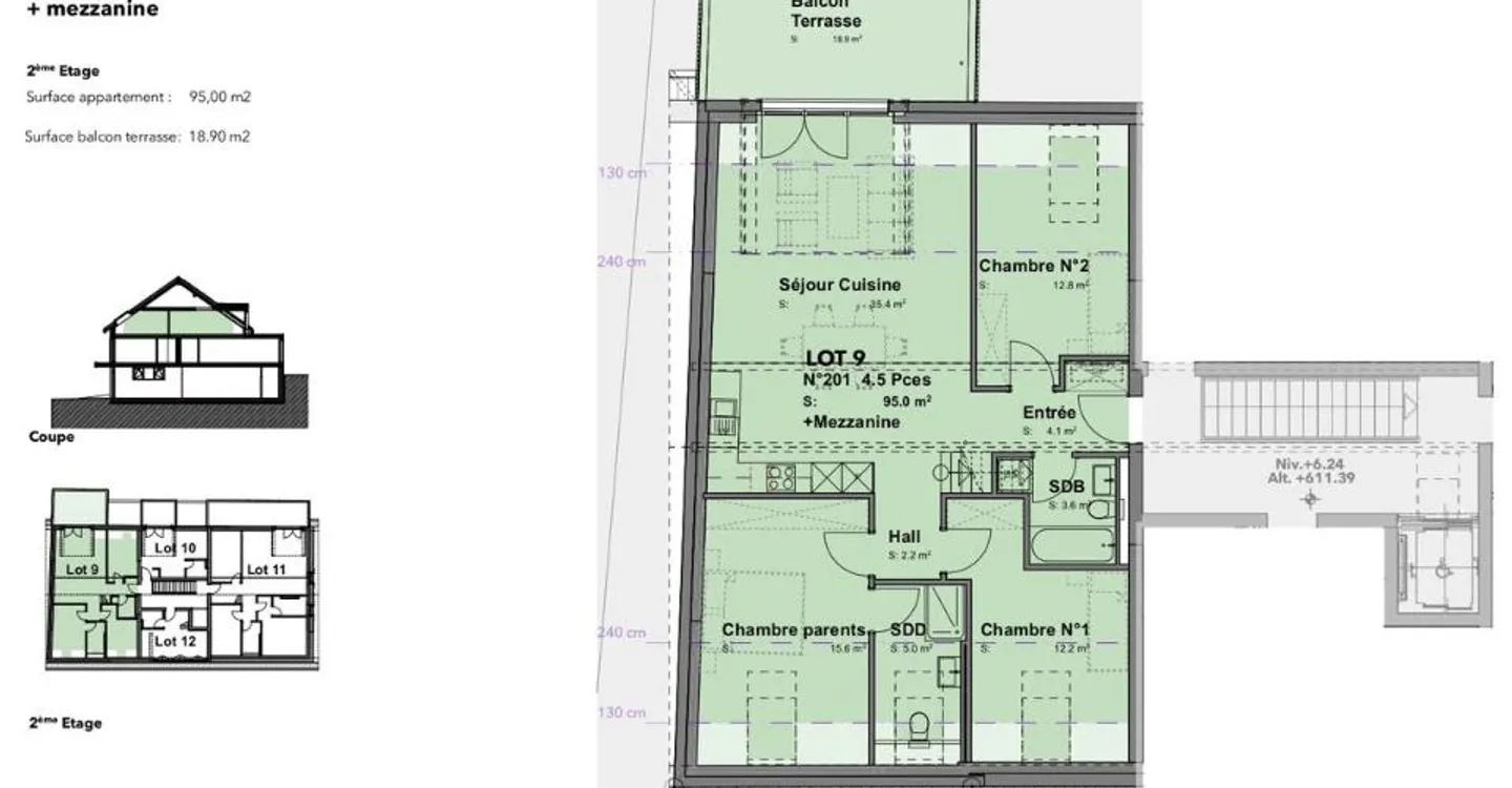 Los Nr. 9 - Neue 4,5-Zimmer-Wohnung + Mezzanin im Herzen von Cheseaux-sur-Lausanne - Foto 5 von 12