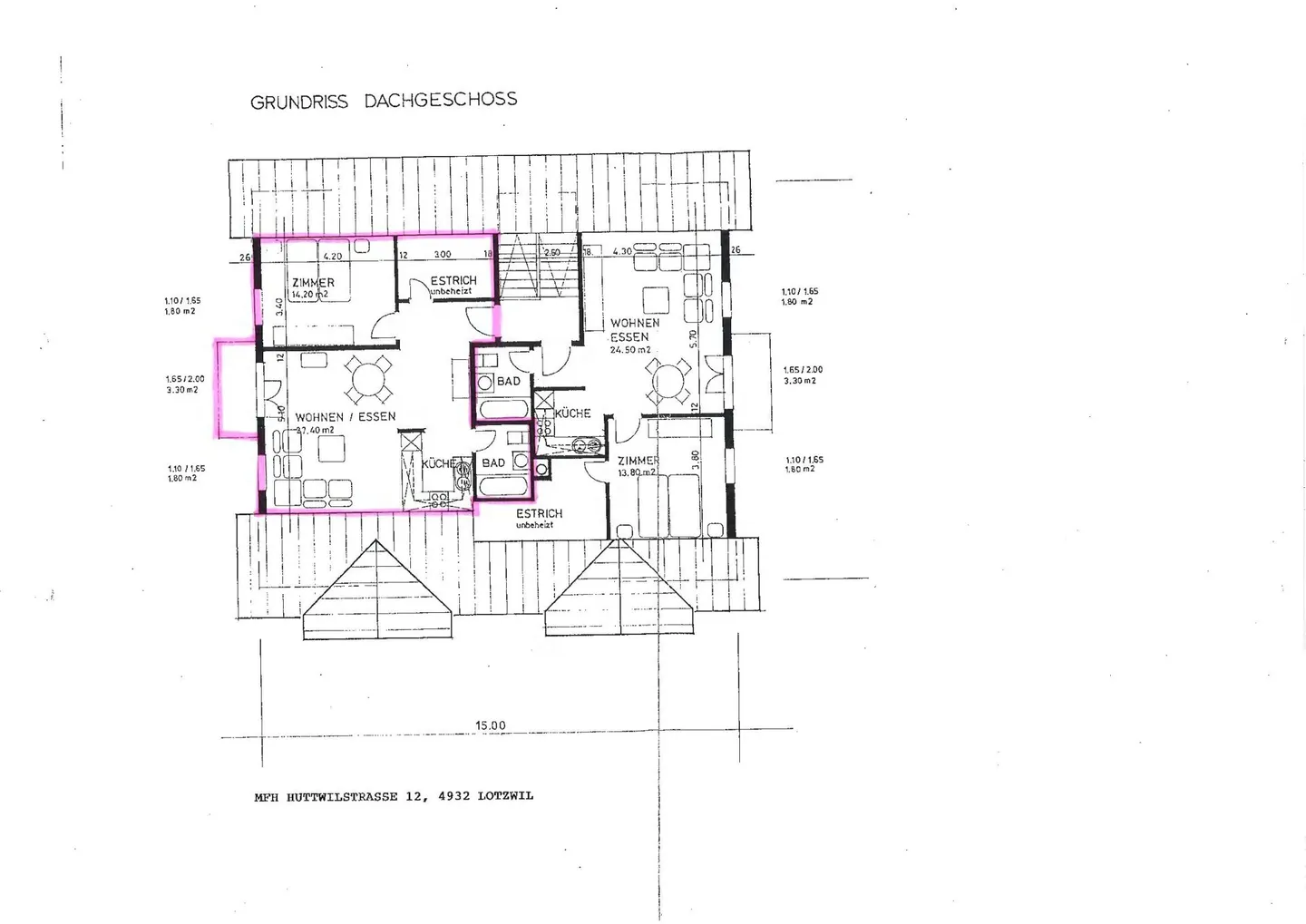 Charmante Dachwohnung mit Balkon - Foto 11 von 11
