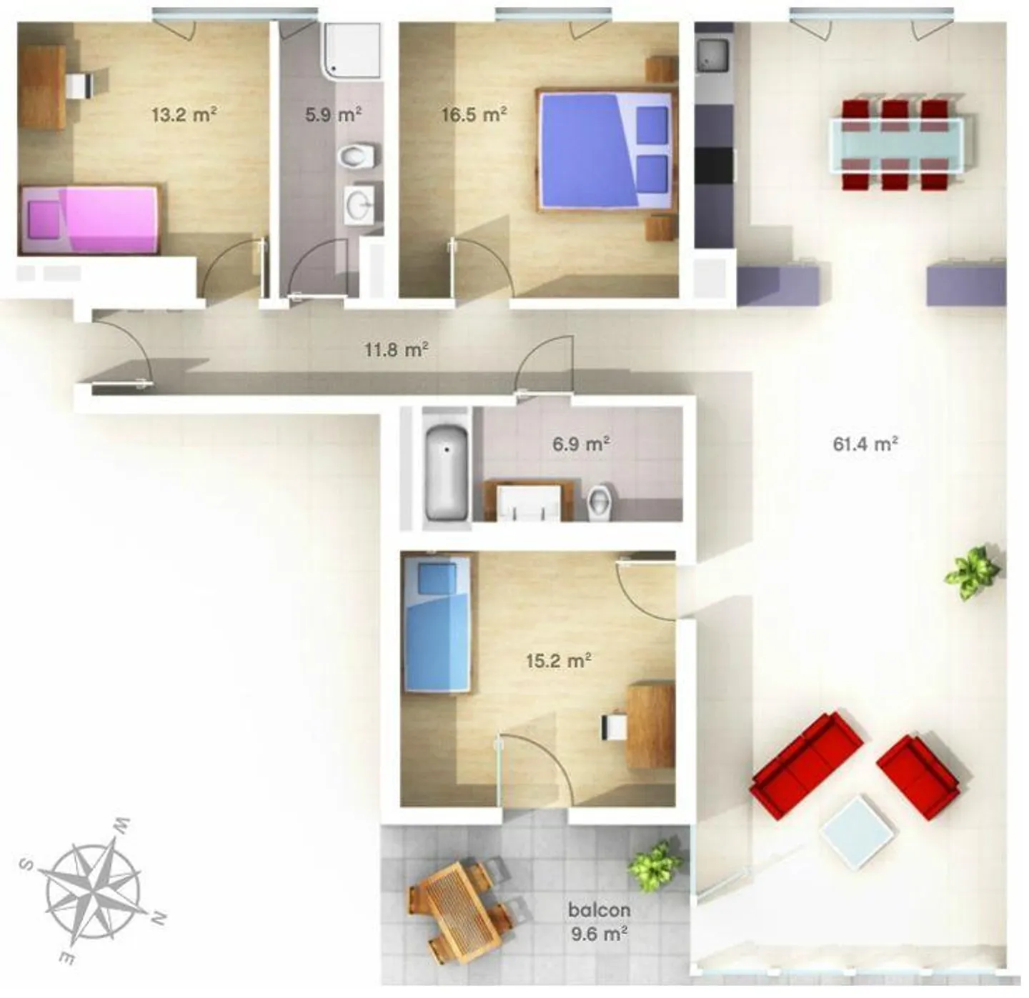 Appartement Moderne Proche Commodités - Photo 9 sur 9