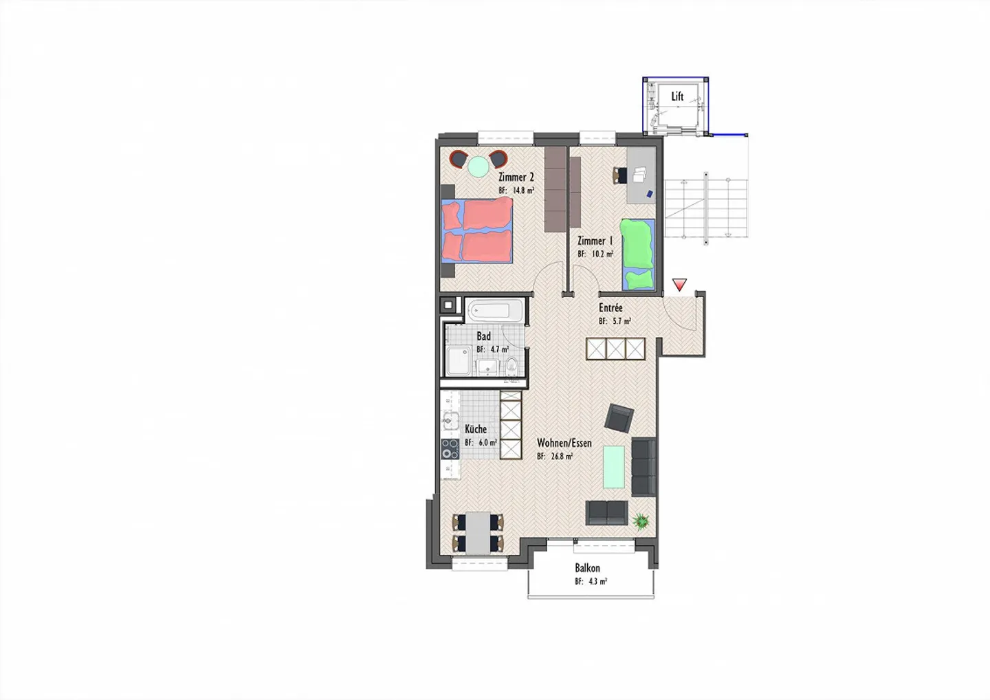 Wohnen mit Top Anbindung - 3.5 Zimmerwohnung zu vermieten - Foto 8 von 9
