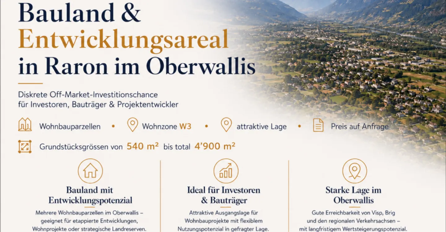 8 lotti edificabili con una superficie totale di circa 4.900 m² a Raron - Foto 1 di 2