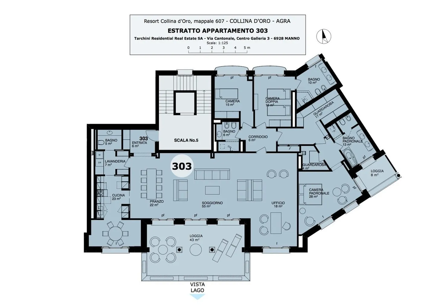 COLLINA D'ORO-AGRA - Luxurious 276 sqm apartment with large loggia and lake view (Ref. 303) - Photo 17 of 18