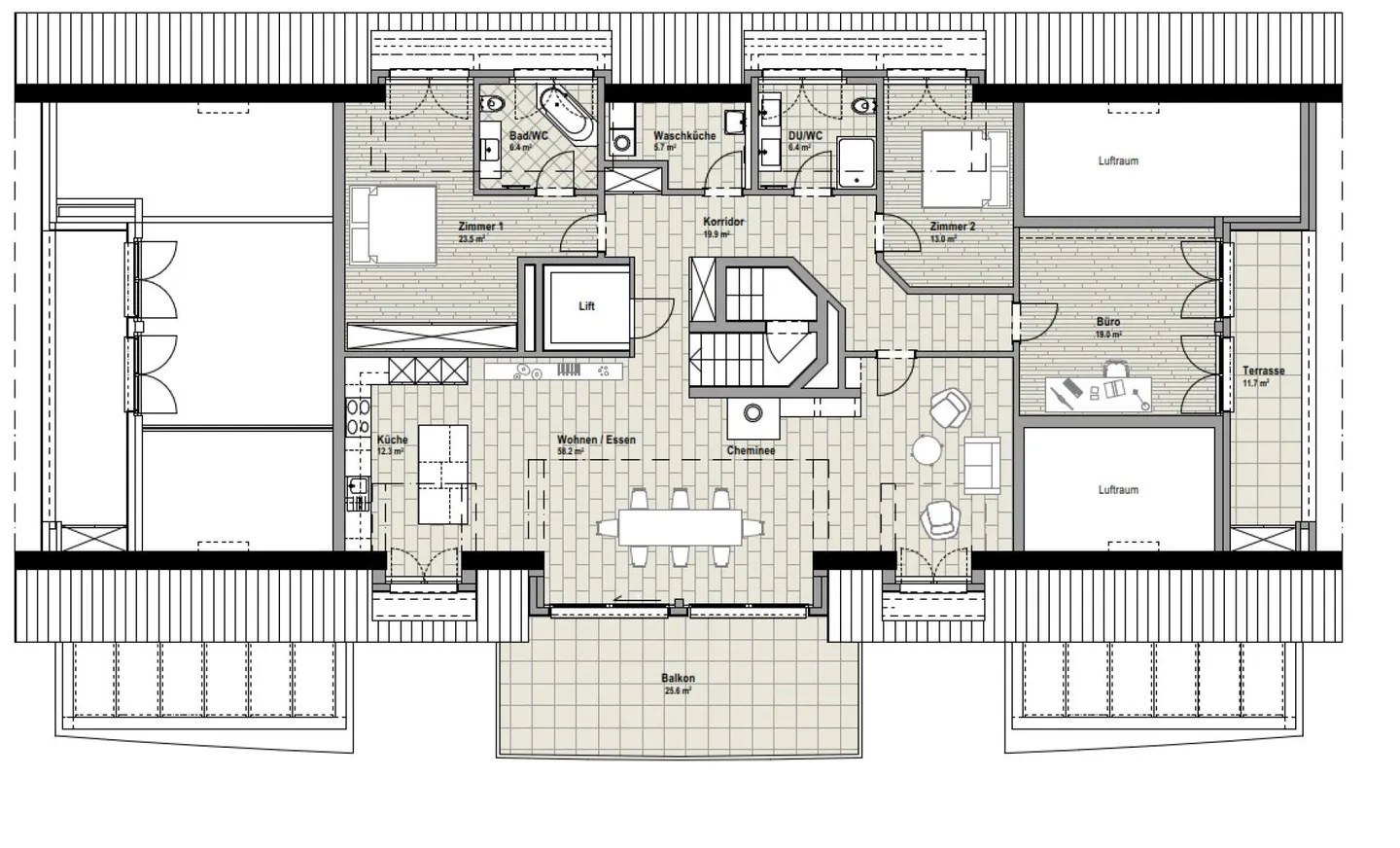 Grosszügige 4.5-Zimmer-Attika-Wohnung mit zwei Tiefgaragenplätzen, zwei Kellern - Foto 23 von 23