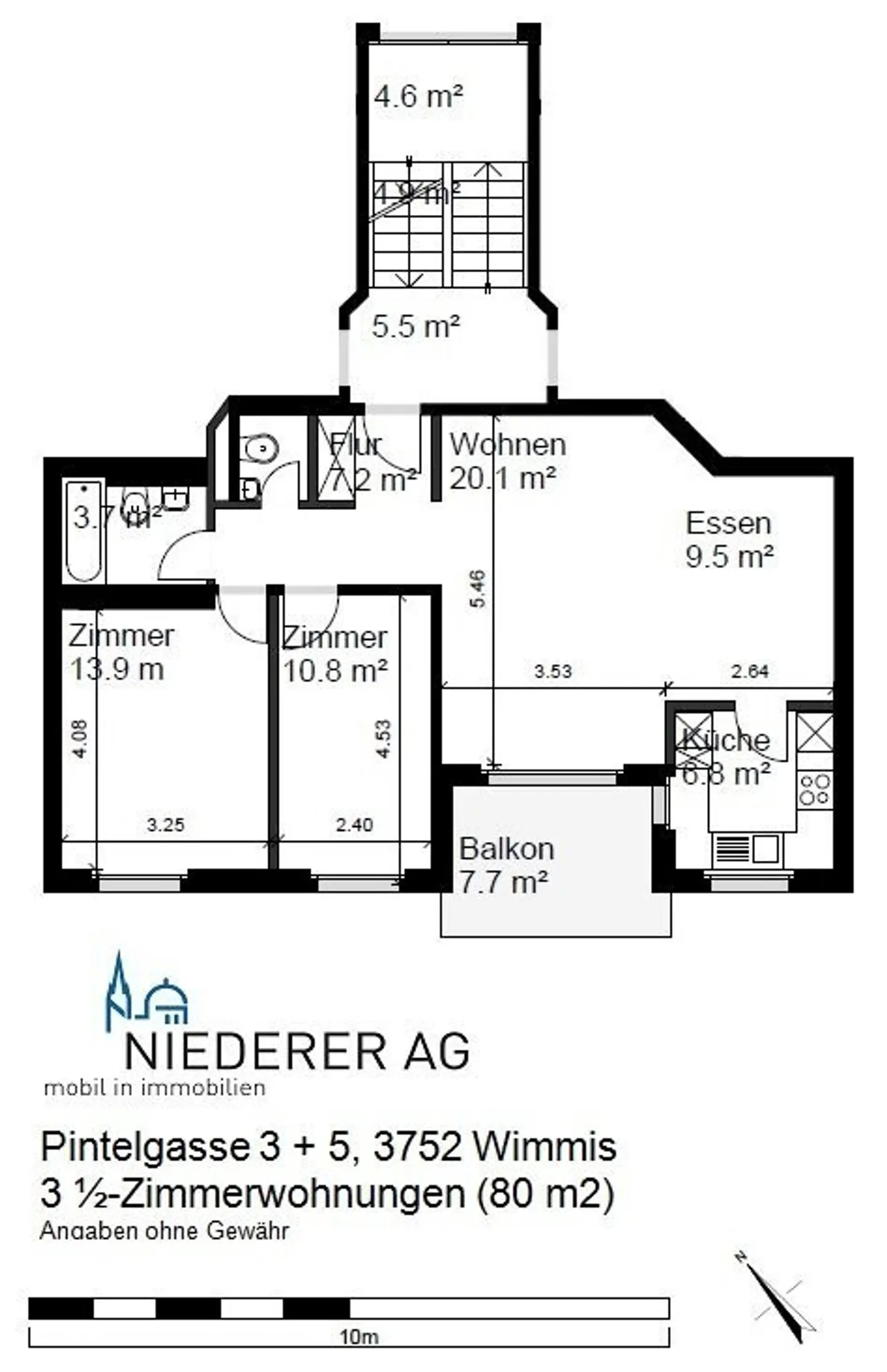 Modernes 3.5-Zimmer-Apartment mit Garten - Foto 10 von 10