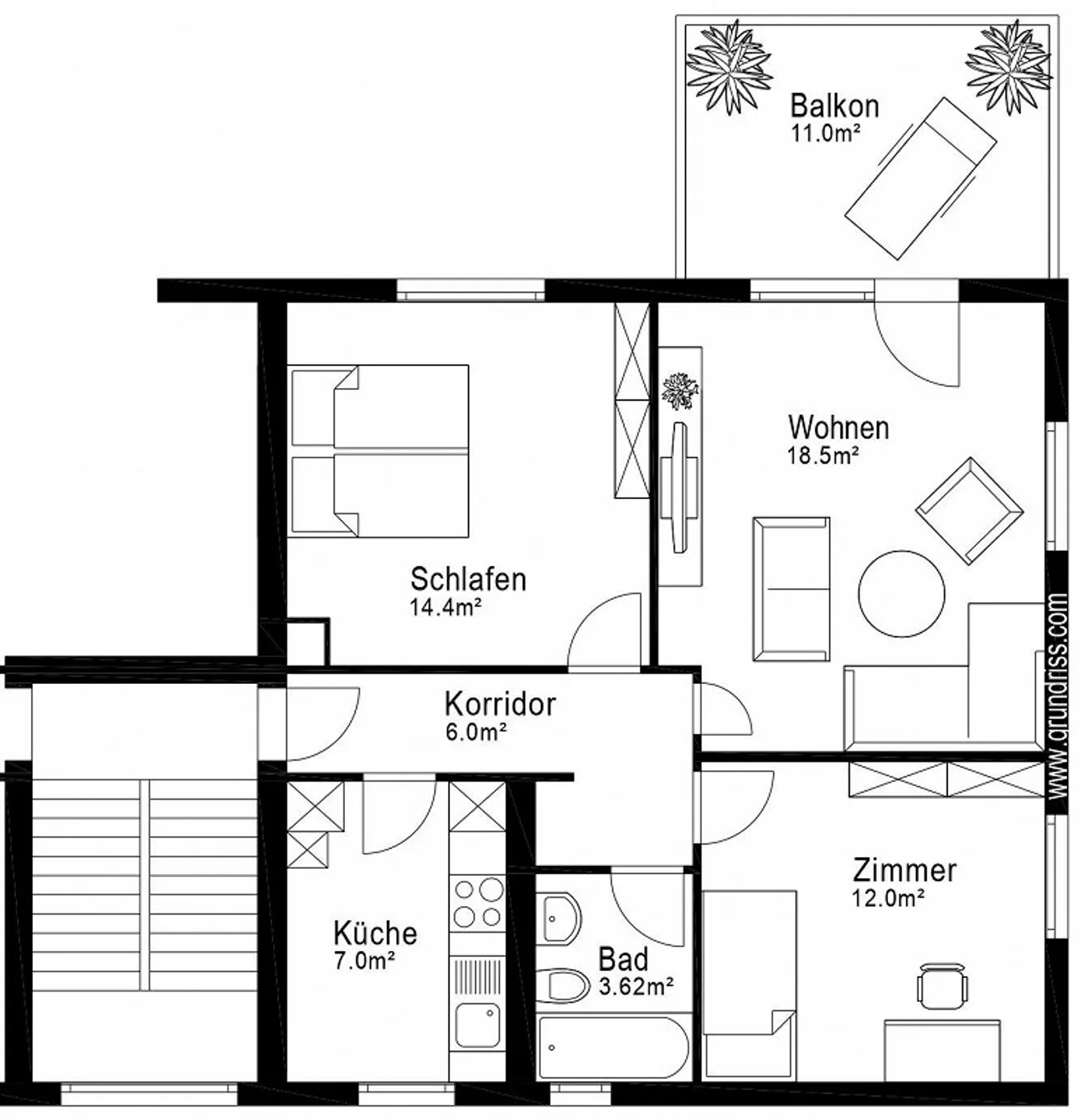 3 ½ Room Apartment on the Raised Ground Floor with Balcony - Photo 6 of 9