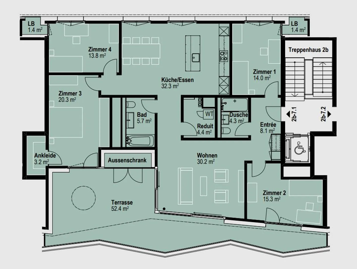 Moderne Attika-Wohnung in Kriens - Foto 4 von 4