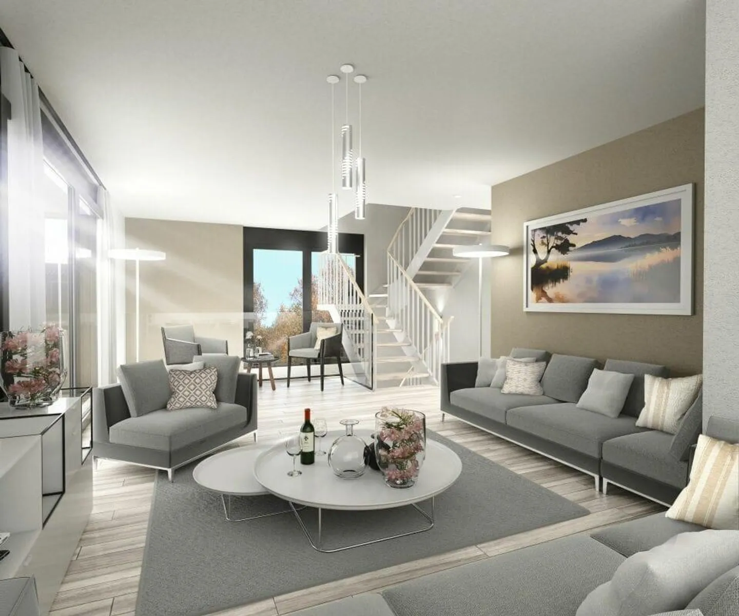 Nouveau maison de ville de 5,5 pièces avec jardin à Grüningen à vendre - Photo 1 sur 5