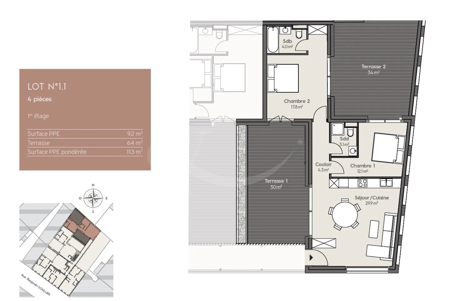 Exclusivity? 4-room apartment with 64 m² of terraces? Nations - Servette - Photo 6 of 7