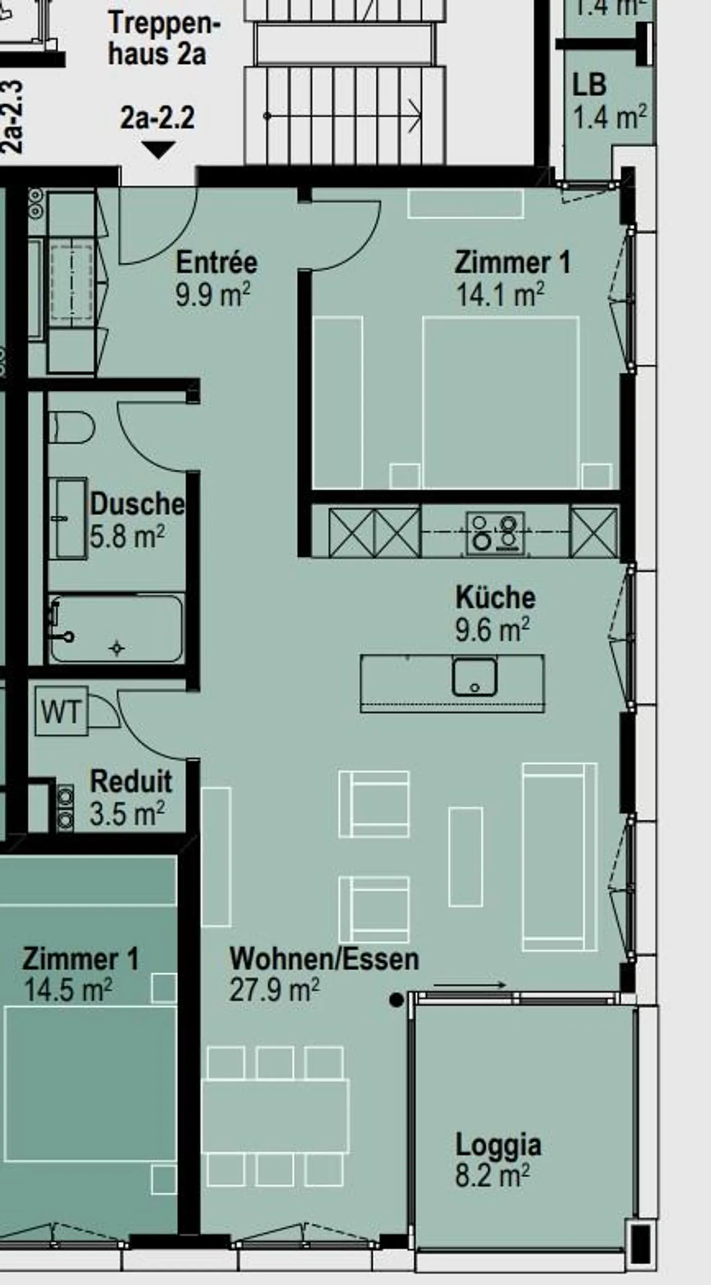 Modernes 2½-Zimmer-Apartment in Kriens - Foto 5 von 5