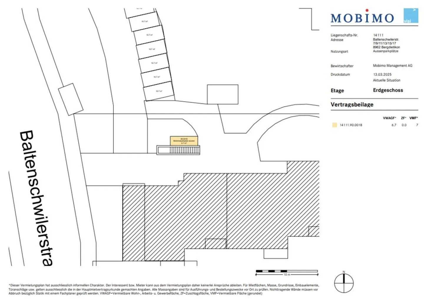 Vermietung Aussenparkplatz Motorrad - Foto 2 von 2