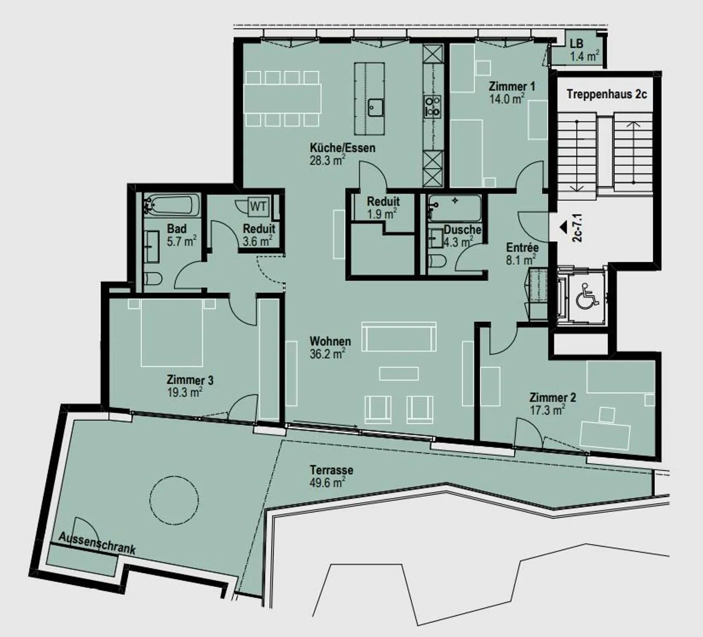 Moderne Attika-Wohnung in Kriens - Foto 4 von 4
