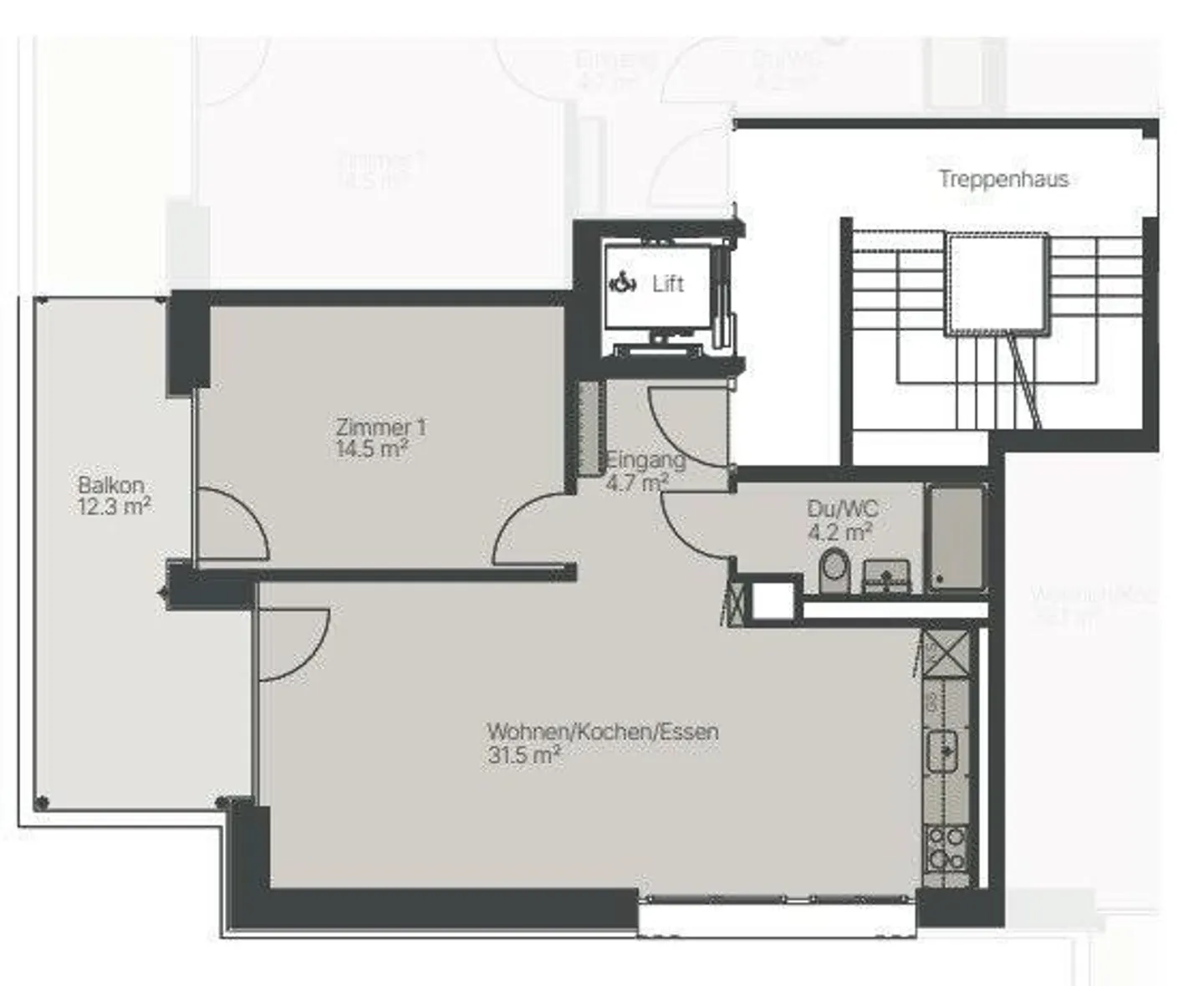 Ampio appartamento di 2,5 stanze - Foto 7 di 7
