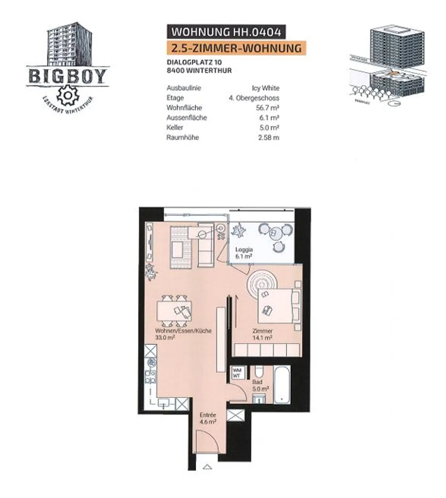 Appartement moderne de 2,5 pièces à Lokstadt - Photo 9 sur 9