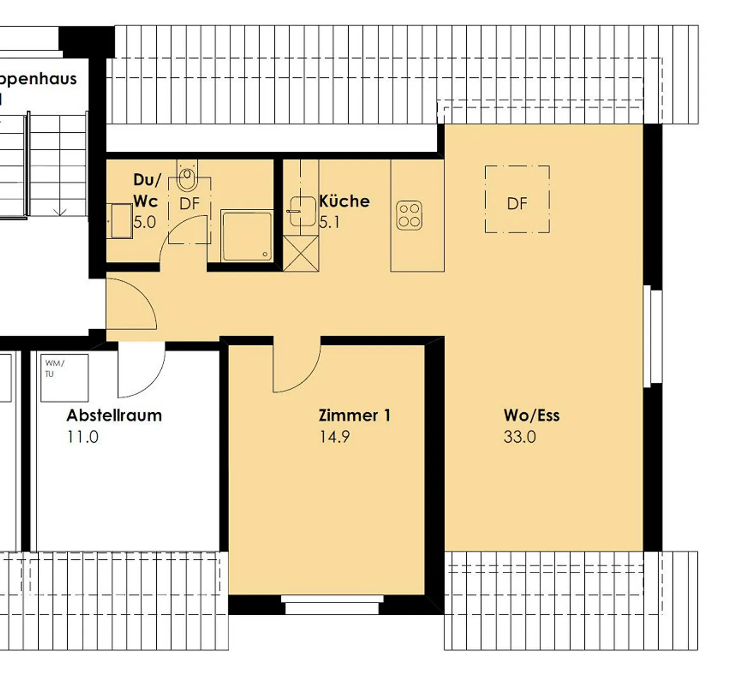 Appartement penthouse moderne de 2,5 pièces avec finition de haute qualité et beaucoup de charme - Photo 9 sur 10
