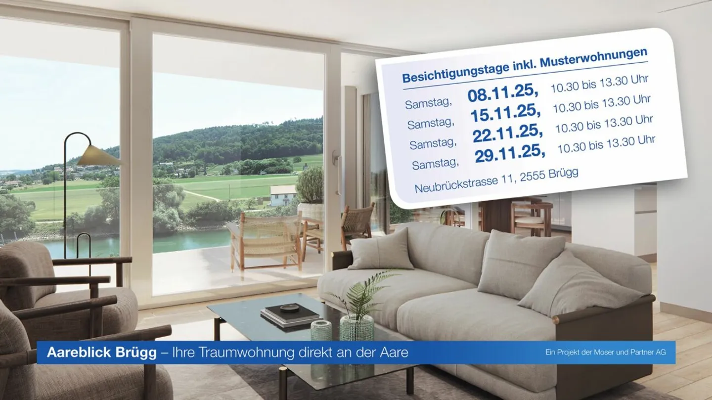 H5.1 I Premium 3.5-room apartment on the 5th floor with a view directly on the Aare - Photo 1 of 8