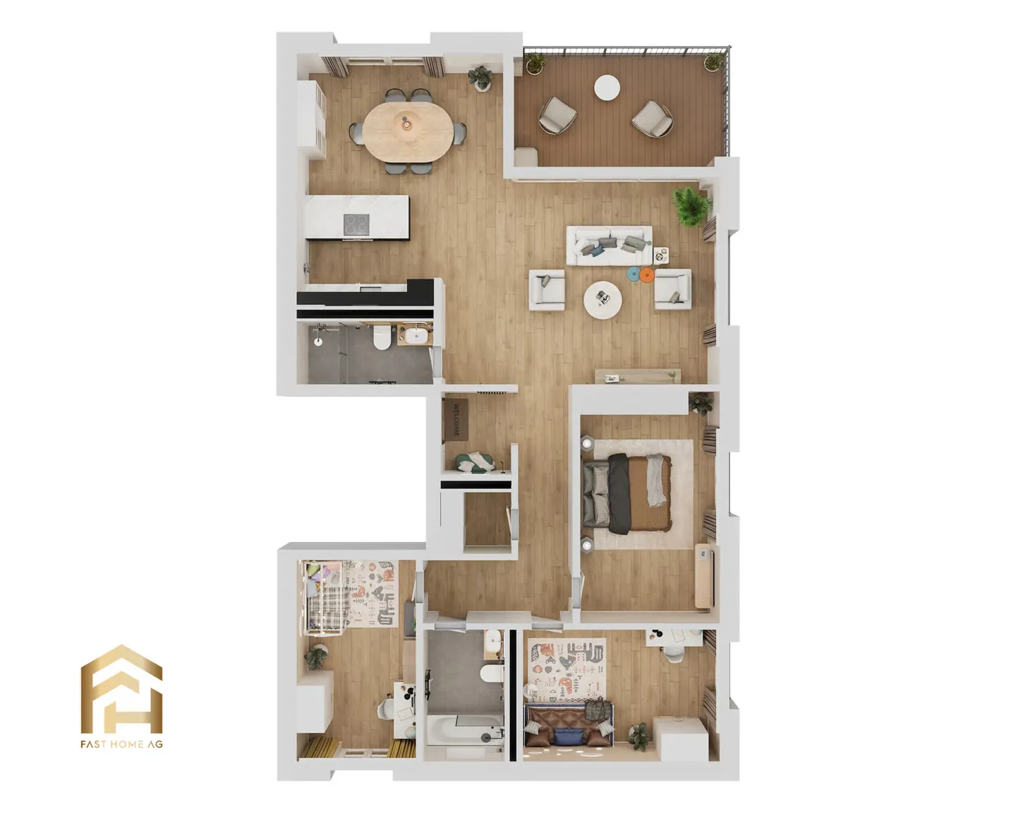 Spacieux appartement de 4.5 pièces à Ried-Brig à l'étage supérieur ouest - Photo 3 sur 13