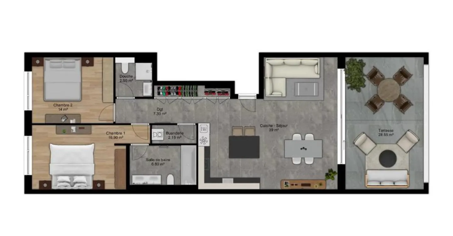 Attique contemporain avec terrasse - Photo 5 sur 11