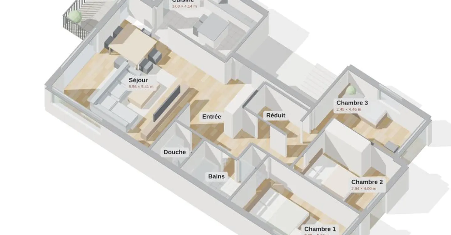 Lumineux 4.5 avec terrasse, cave et parking intérieur avec prise - Photo 6 of 8