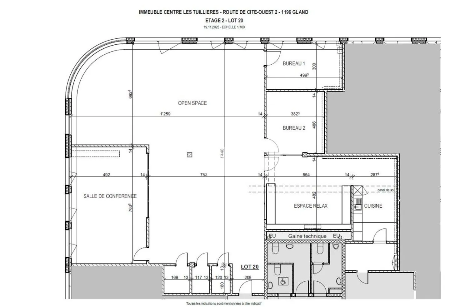 Centro Les Tuillières - Superficie luminosa di circa 283m2 modulabili al 2° piano - Foto 10 di 10